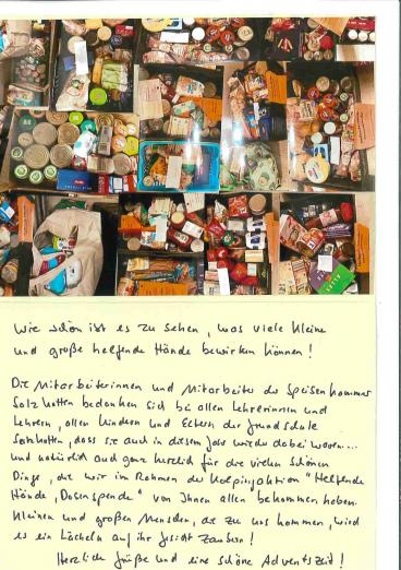 Spendenaktion in Zusammenarbeit mit der Kolpingsfamilie